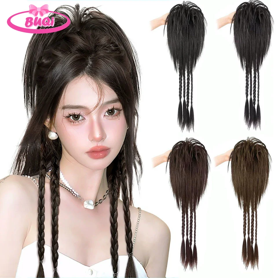 

BUQI Wig Women Grab Clip Waterfall Ponytail Millennium Spice Girl Hair Half Tied Chicken Nest Without Feeling Of Falling Boxing