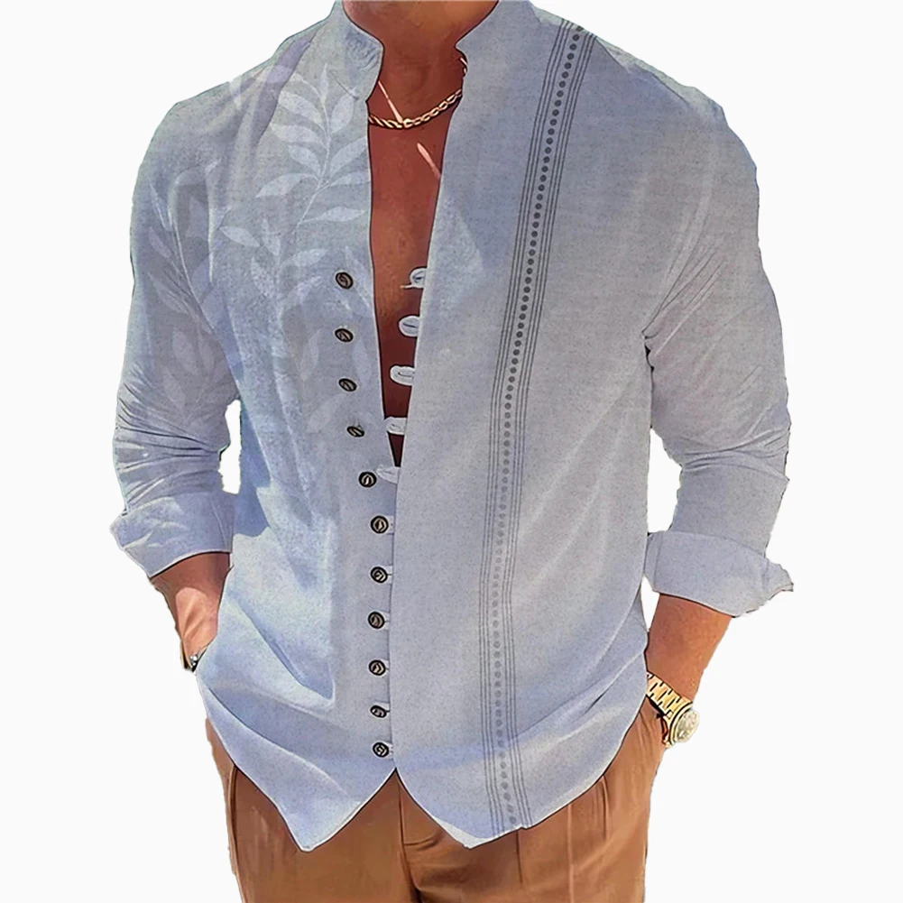 Stylish and Comfortable Men's Stand Collar Shirt Loose Fit Long Sleeve Button Down Blouse Gray/Khaki/Orange/Green/Purple/Blue
Stylish and Comfortable Men's Stand Collar Shirt Loose Fit Long Sleeve Button Down Blouse Gray/Khaki/Orange/Green/Purple/Blue
