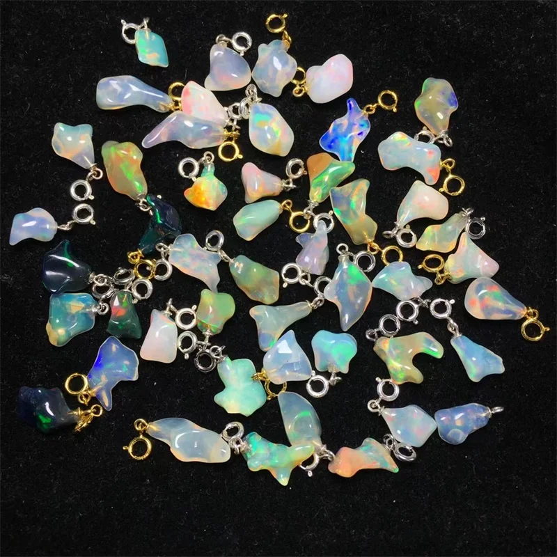 

S925 Natural Freeform Colored Opal Pendant Fashion Jewelry Accessories Men Women Luck Healing Gift 1PCS