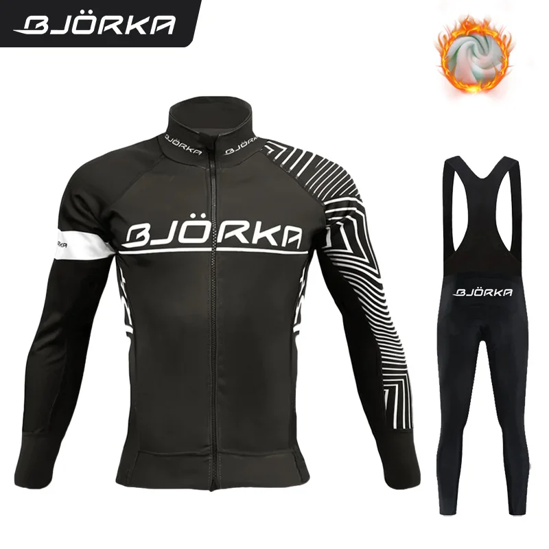 

BJORKA Cycling Sport Wear Men's Long Sleeve Jackets Winter Bicycle Clothing Thermal Fleece Road Bike MTB Warm Jerseys Jaqueta