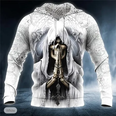 2025 New Men's Skull Hoodie Sweatshirts 3D print Head Pattern Hooded Pullover 2025 New Men's Skull Hoodie Sweatshirts 3D print Head Pattern Hooded Pullover