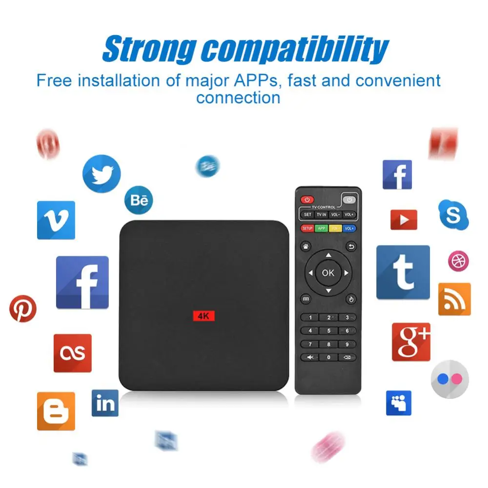 Home audio-visual set-top box Home 1+8GB HD WiFi HDMI Smart TV Box Set-Top Media Player for Android 7.1 OS HD set-top box
Home audio-visual set-top box Home 1+8GB HD WiFi HDMI Smart TV Box Set-Top Media Player for Android 7.1 OS HD set-top box