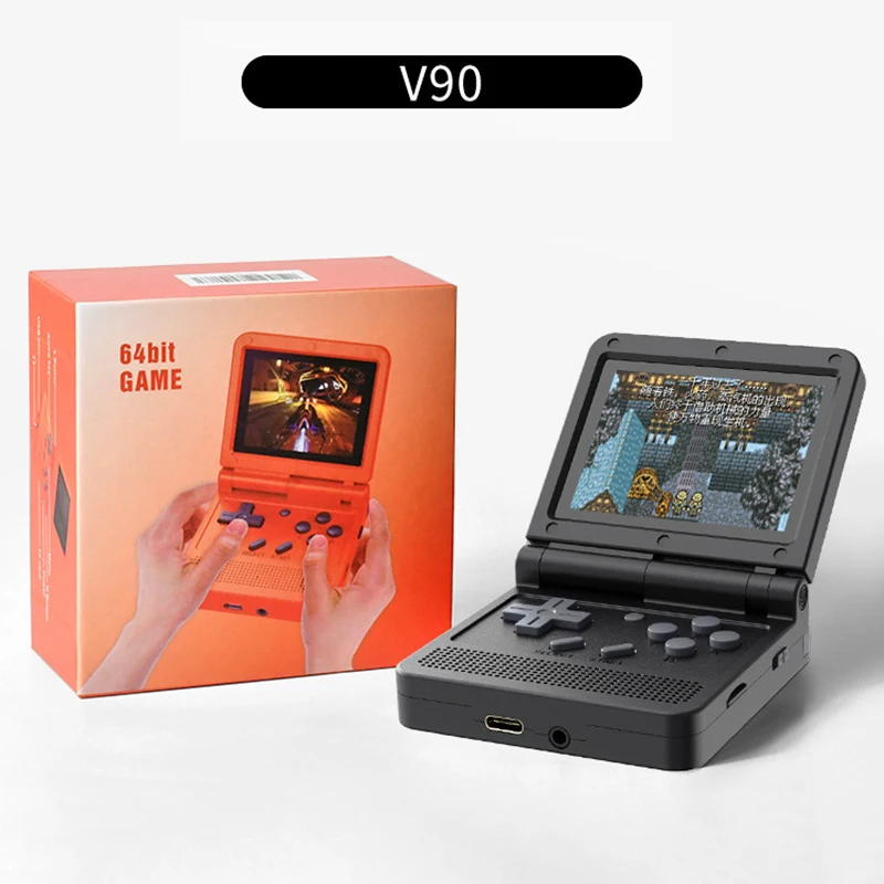 V90 Black Version 3-inch Ips Screen Flip Handheld Console Open System Game Console 16 Simulators Ps1 Children's Gifts 
V90 Black Version 3-inch Ips Screen Flip Handheld Console Open System Game Console 16 Simulators Ps1 Children's Gifts