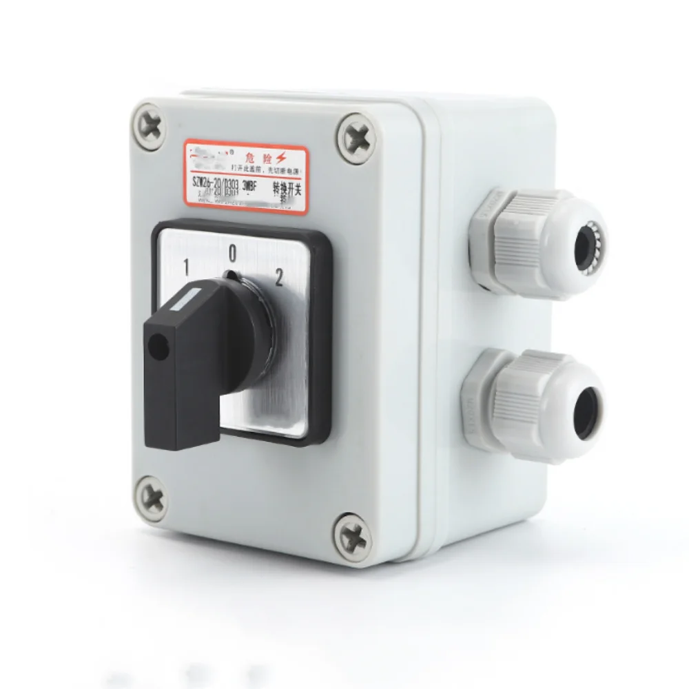 1pc Rotate select CAM transfer switch 3 positions (1-0-2)12 terminal AC660V 20A SZW26-20/D303.3 with waterproof box
1pc Rotate select CAM transfer switch 3 positions (1-0-2)12 terminal AC660V 20A SZW26-20/D303.3 with waterproof box