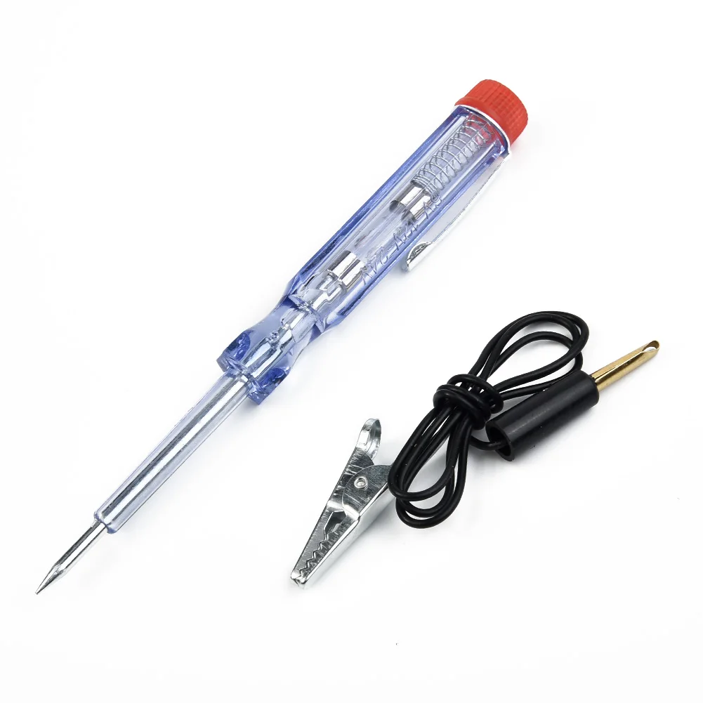 

Durable New Useful Circuit Tester Car System 6/12/24V Test Voltage Light Pen Long probe Replaceable W/ Alligator Clip