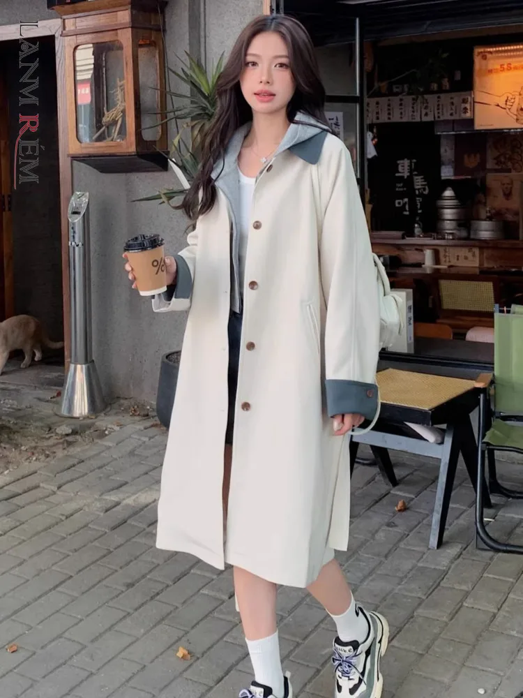 LANMREM Spring Korean Style Mid Length Trench Coat Women Contrast Color Lapel Belt Gathered Waist Windbreaker 2024 New 2AA5080
LANMREM Spring Korean Style Mid Length Trench Coat Women Contrast Color Lapel Belt Gathered Waist Windbreaker 2024 New 2AA5080