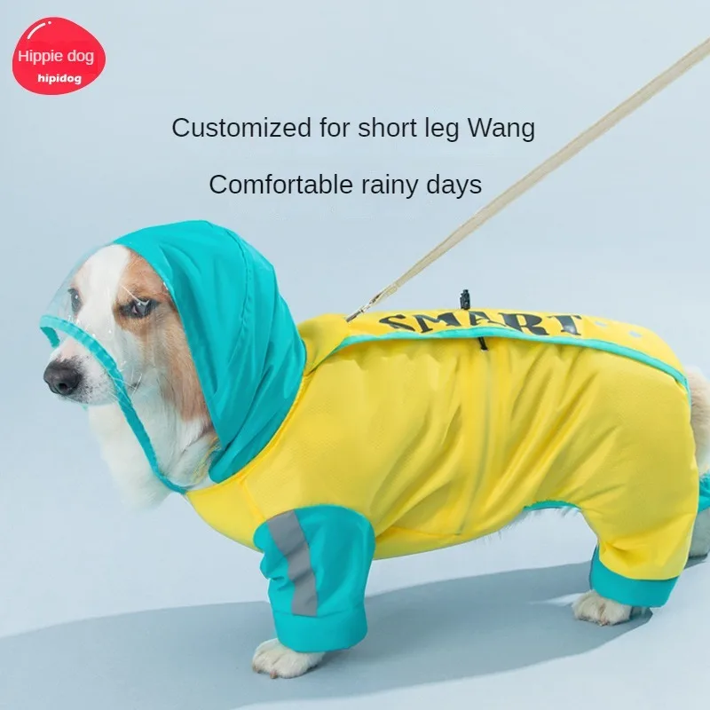 Printed Dog Raincoat Poncho Four-legged Waterproof All-wrap Method Fighting Medium-sized Dog Pet Puppy Dog Rainy Clothes
Printed Dog Raincoat Poncho Four-legged Waterproof All-wrap Method Fighting Medium-sized Dog Pet Puppy Dog Rainy Clothes