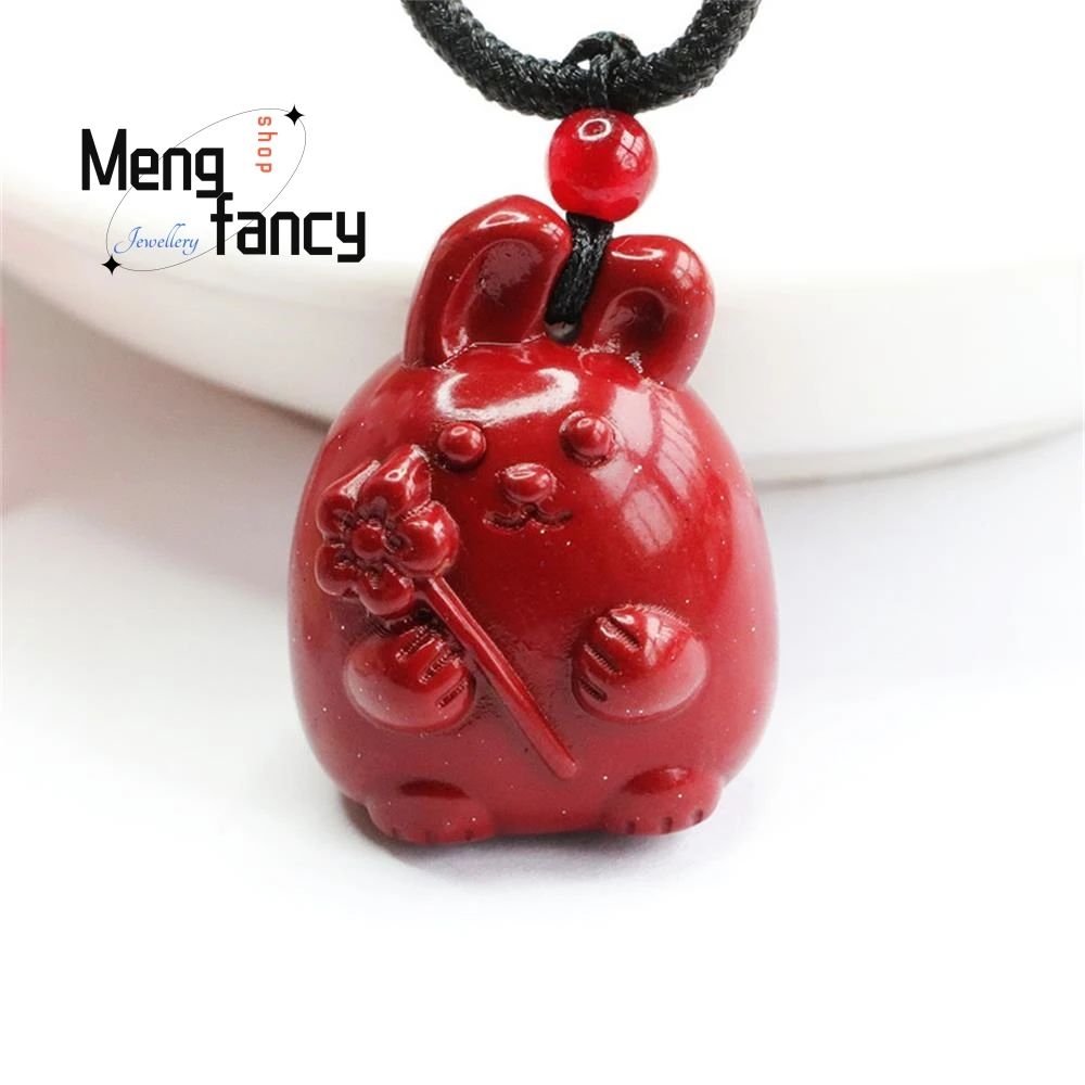 Cinnabar Purple Gold Sand Chinese Zodiac Rabbit Pendant Charms Fashion Fine Jewelry Luxury Men Women Amulet Mascots Holiday Gift 
Cinnabar Purple Gold Sand Chinese Zodiac Rabbit Pendant Charms Fashion Fine Jewelry Luxury Men Women Amulet Mascots Holiday Gift