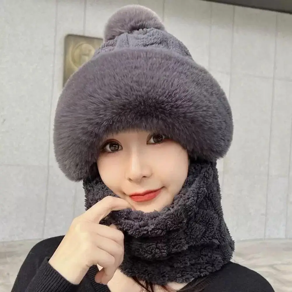 3-in-1 Winter Hat Scarf Mask with Pompom 20 Se71a01bca95b44318422b9cc0ee46cc72