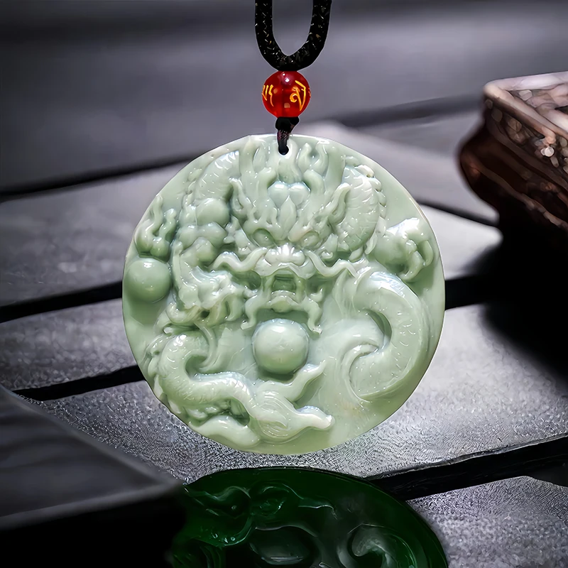 

Natural Real Jade Dragon Pendant Necklace Designer Vintage Gifts for Women Men Amulet Stone Carved Jewelry Charm Talismans