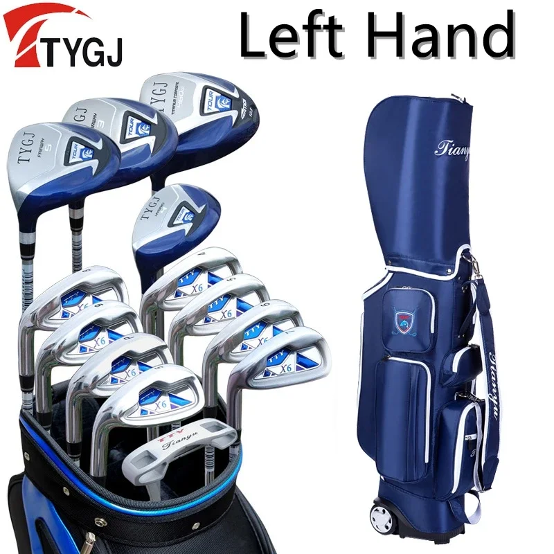 

TTYGJ 13-pieces Clubs Left-Handed Left Hand handed Men Golf Clubs Complete Set Graphite Carbon Steel Shaft with Wheels Bag