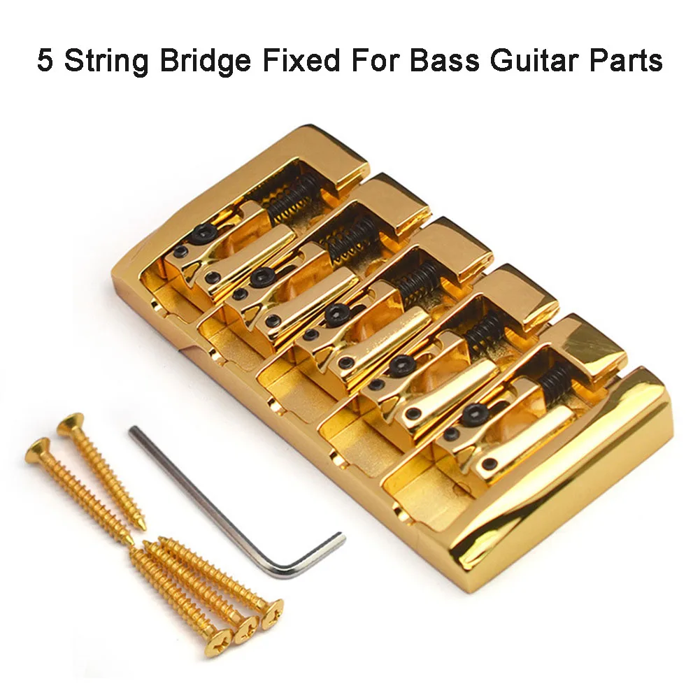 5 String Electric Bass Bridge Fixed Hard Tail Fixed For 5 String Bass Dual Use Guitar Parts 17MM 3 Color Gold/Silver/Black
5 String Electric Bass Bridge Fixed Hard Tail Fixed For 5 String Bass Dual Use Guitar Parts 17MM 3 Color Gold/Silver/Black