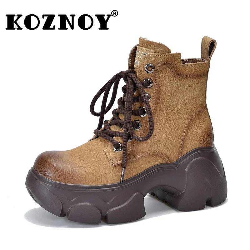 Koznoy 6.5cm British Genuine Leather Suede Comfy Spring Winter Plush Ankle Booties Autumn Women Chunky Platform Fashion Shoes
Koznoy 6.5cm British Genuine Leather Suede Comfy Spring Winter Plush Ankle Booties Autumn Women Chunky Platform Fashion Shoes