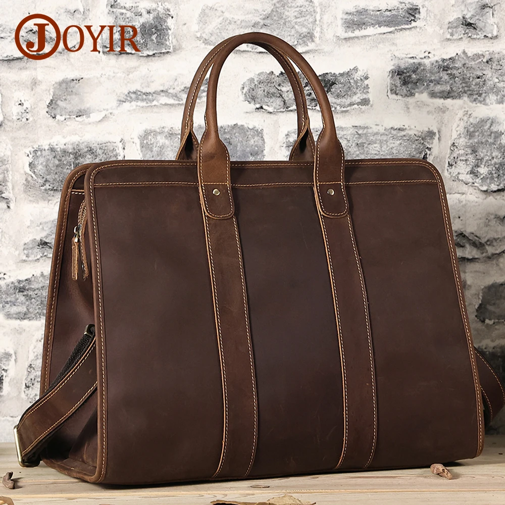 

JOYIR Genuine Leather Travel Bag Tote Duffel Casual Shoulder Weekend Bag Overnight Bag for Men Large Capacity Carry On Handbag