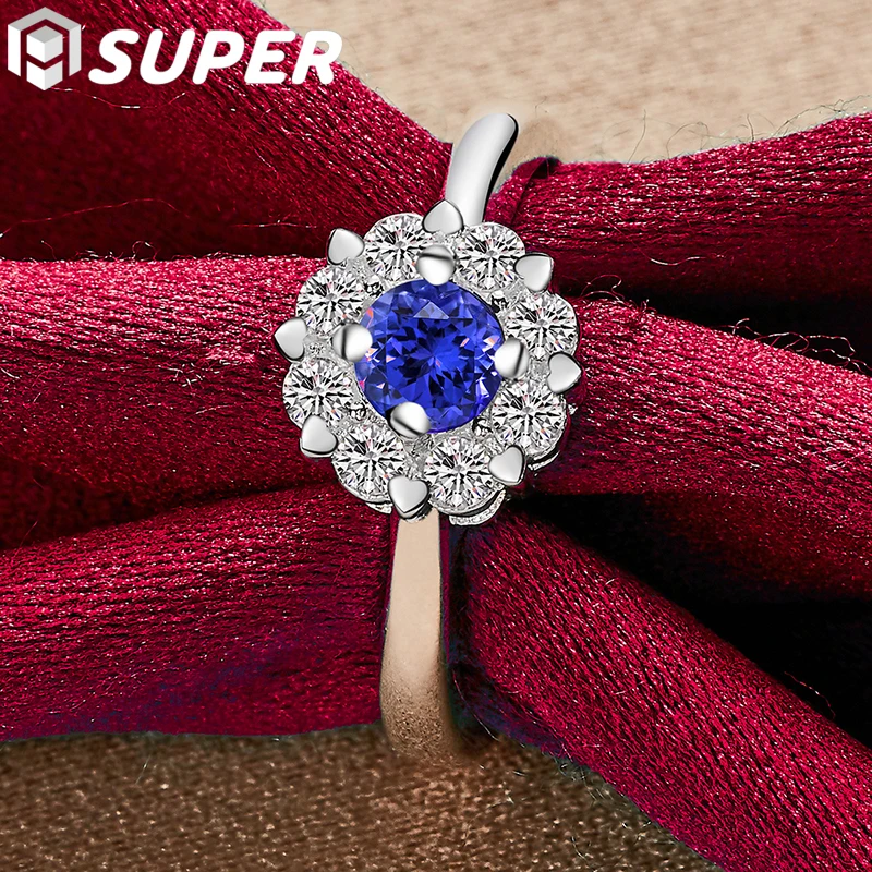 925 Sterling Silver Bule Round AAA Zircon Ring For Women Man Fashion Wedding Engagement Party Charm Jewelry
925 Sterling Silver Bule Round AAA Zircon Ring For Women Man Fashion Wedding Engagement Party Charm Jewelry