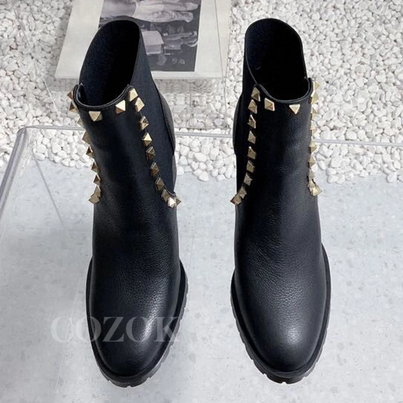 Autumn Ankle Boots Ladies 2023 New Metal Rivet Decor Appear Thin Female Leather Boots Round Head Banquet Super High Heels
Autumn Ankle Boots Ladies 2023 New Metal Rivet Decor Appear Thin Female Leather Boots Round Head Banquet Super High Heels