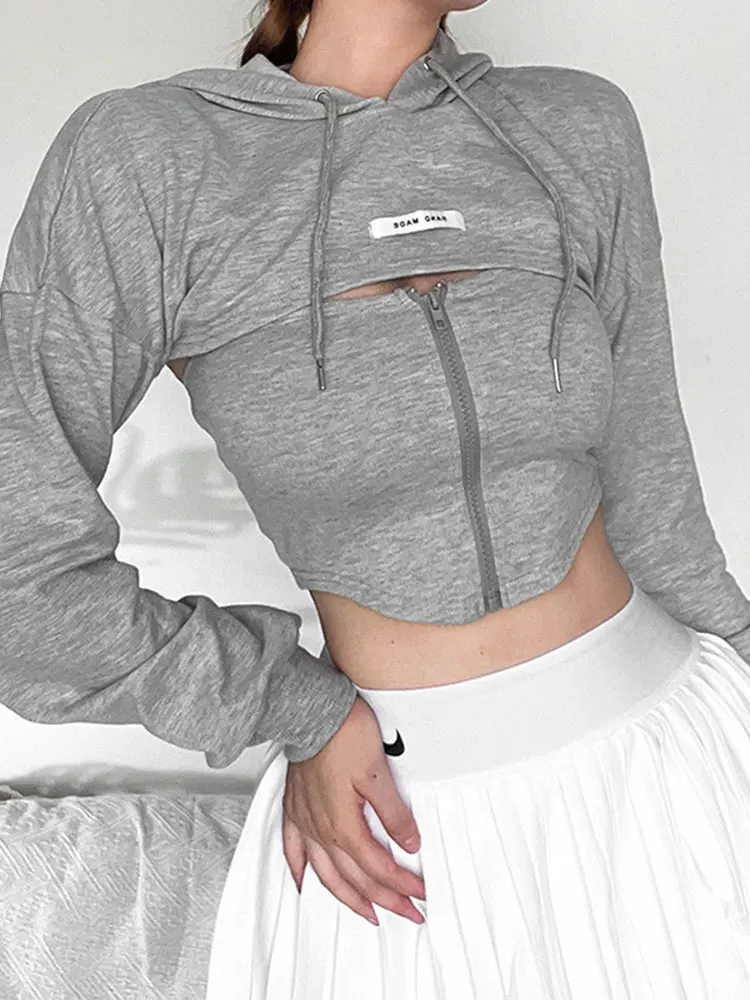 Casual Fleece Cropped Women Hooded Sweatshirt Loose Hoodies Long Sleeve With Vest Basic Female Top 2023 Lady Streetwear Tops
Casual Fleece Cropped Women Hooded Sweatshirt Loose Hoodies Long Sleeve With Vest Basic Female Top 2023 Lady Streetwear Tops