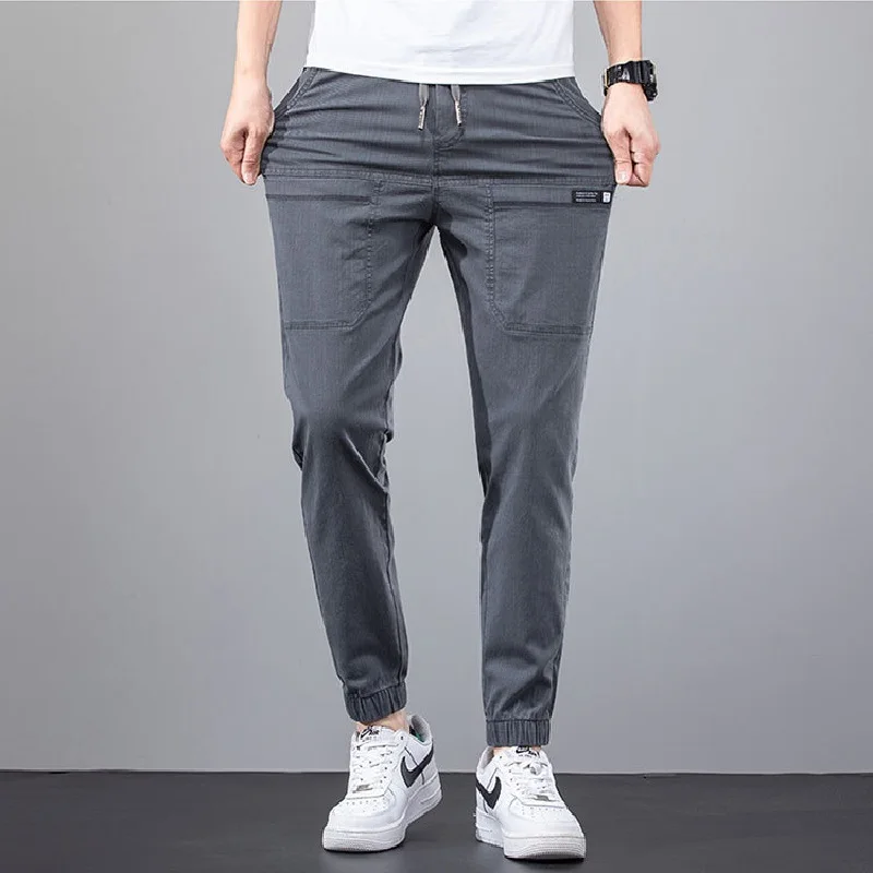Y2k Explosive Imitation Denim Casual Pants Men's Spring Summer Thin Fashion Brand Elastic Waist Loose Bunched Feet Harlan Pants
Y2k Explosive Imitation Denim Casual Pants Men's Spring Summer Thin Fashion Brand Elastic Waist Loose Bunched Feet Harlan Pants