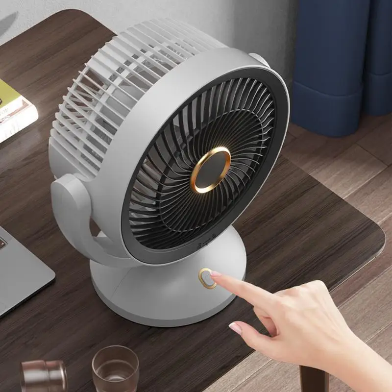 

Rotatable Bedside Fan Air Circulator Fan 4 Speeds Fans Bedroom Air Cooler Whole Room 90 Degree Adjustable Tilt Quiet Desk Fan