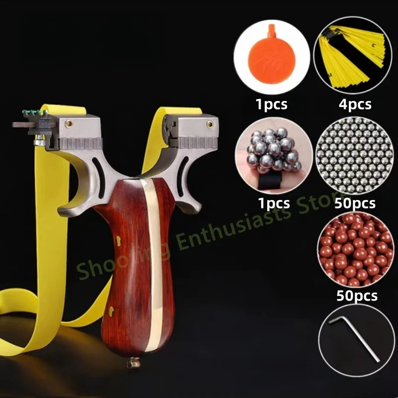 High Precision Stainless Steel Slingshot Flat Rubber Band Outdoor Sports Hunting Titanium Alloy Sight Solid Wood Slingshot
High Precision Stainless Steel Slingshot Flat Rubber Band Outdoor Sports Hunting Titanium Alloy Sight Solid Wood Slingshot