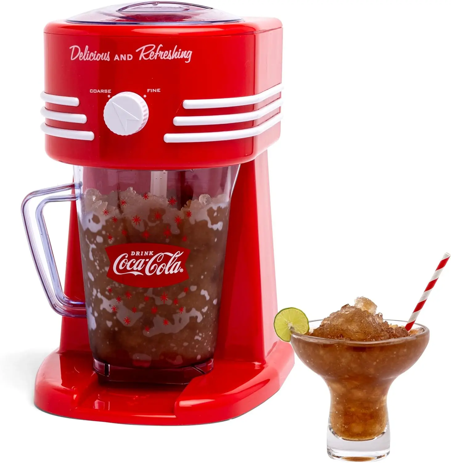 

Nostalgia Coca-Cola Frozen Drink Maker and Margarita Machine for Home - 40-Ounce Slushy Maker with Stainless Steel Flow Spout