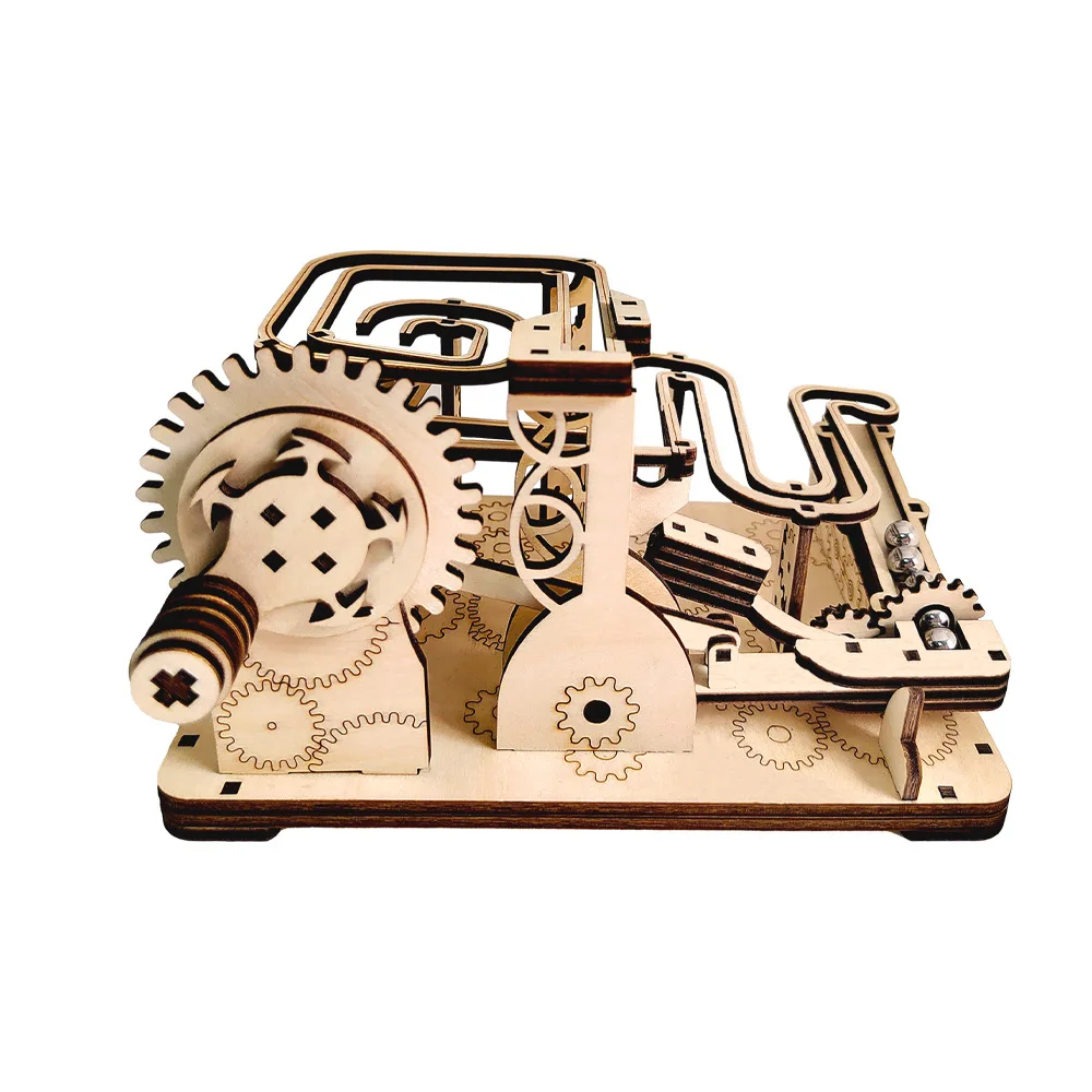 

SIMKOOII Механическая катапульта трек Деревянный 3D пазл опыт средневековой инженерности с вращающимися мраморами подарок
