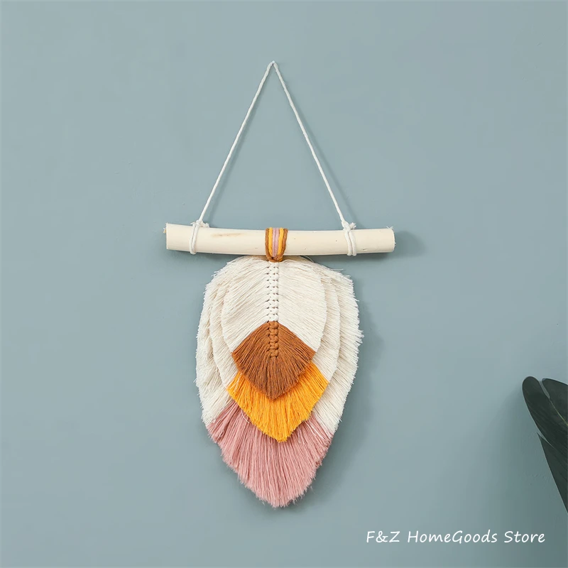 Colorful Leaf Macrame - Chic Handwoven Nature-Inspired Wall Art for Kids & Home Decor 7 Se72f8a7090f64b53969ea6697b0aeec0q