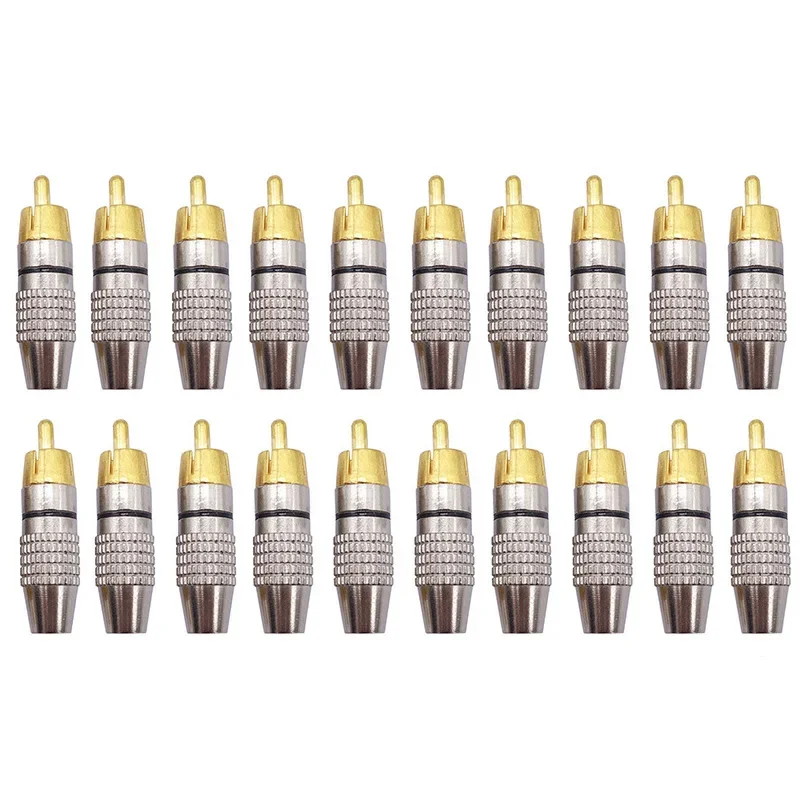 20pcs RCA Male Plug Connector Non Solder Audio Video Locking Cable Plug Adapter For Video CCTV Camera Security Cable Connector
20pcs RCA Male Plug Connector Non Solder Audio Video Locking Cable Plug Adapter For Video CCTV Camera Security Cable Connector