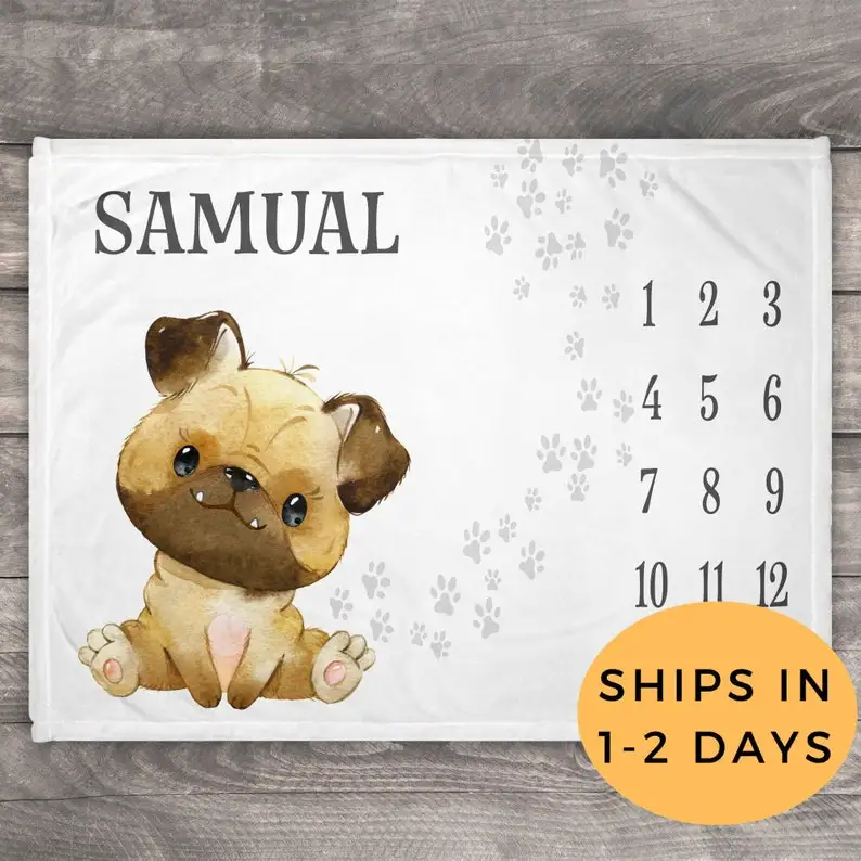 Dog Blanket, Milestone Blanket, Puppy Blanket, Photo Blanket, Personalized Baby Blanket Boy, Boy Monthly Blanket, Baby Shower Gi
Dog Blanket, Milestone Blanket, Puppy Blanket, Photo Blanket, Personalized Baby Blanket Boy, Boy Monthly Blanket, Baby Shower Gi