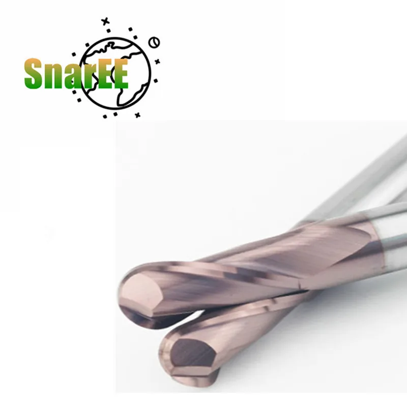 Два/штуки, Шариковые концевые фрезы, карбидные вольфрамовые, с покрытием шаровой резец HRC58 градусов, Шариковые Концевые Фрезы с ЧПУ