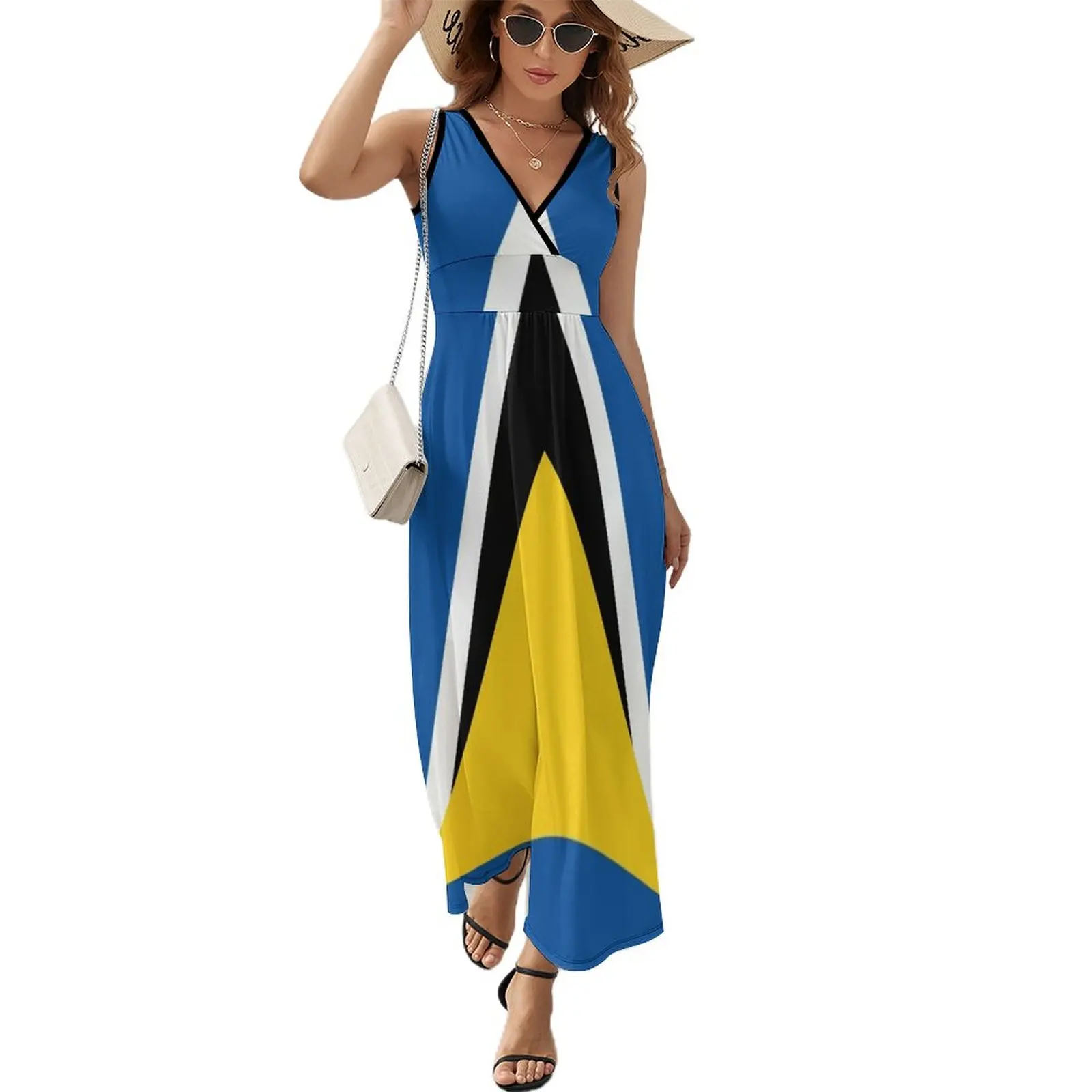 Saint Lucia Flag Sleeveless Dress Woman fashion Women's dress women's summer jumpsuit
Saint Lucia Flag Sleeveless Dress Woman fashion Women's dress women's summer jumpsuit