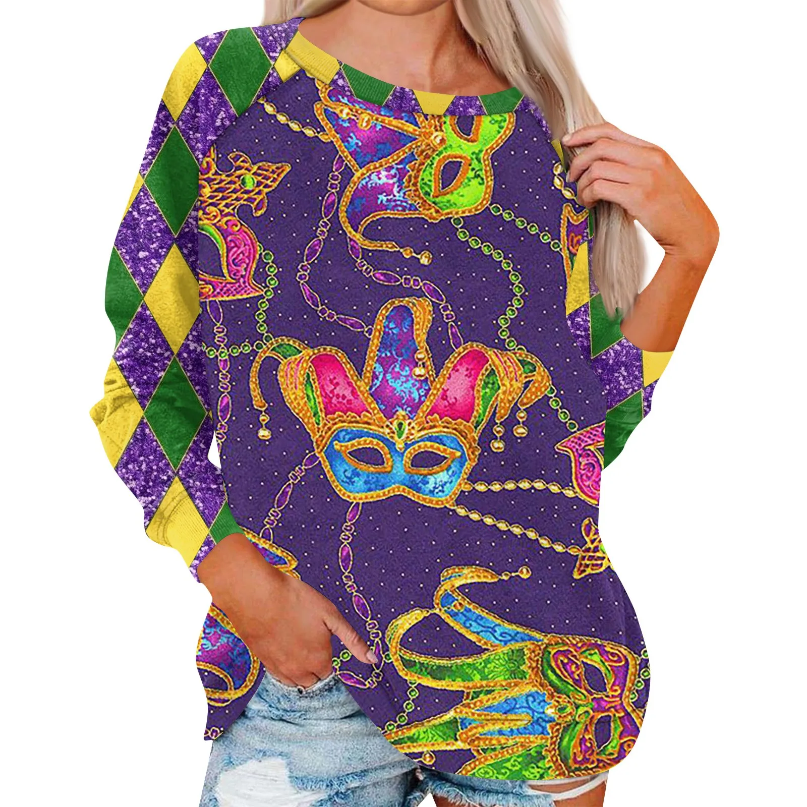 T Shirts Print Woman'S Casual Fashion Print Round Neck Pullover Blue Long Sleeve Raglan Tops Fall Shirts Roupas Feminina
T Shirts Print Woman'S Casual Fashion Print Round Neck Pullover Blue Long Sleeve Raglan Tops Fall Shirts Roupas Feminina
