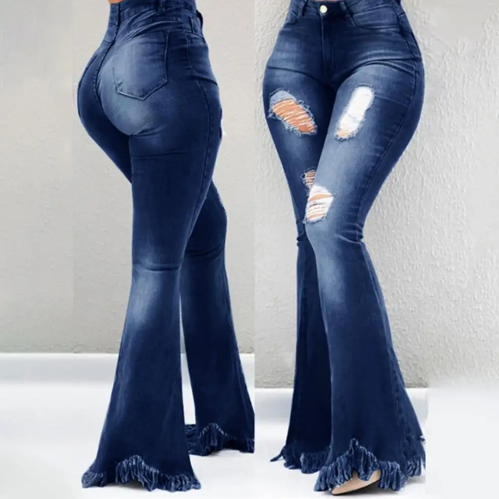 Ripped Holes Jeans Flared Pants Fashion Women Jeans Waist Hip Lift Ripped Holes Skinny Denim Pencil Pants Full Length Trousers
Ripped Holes Jeans Flared Pants Fashion Women Jeans Waist Hip Lift Ripped Holes Skinny Denim Pencil Pants Full Length Trousers