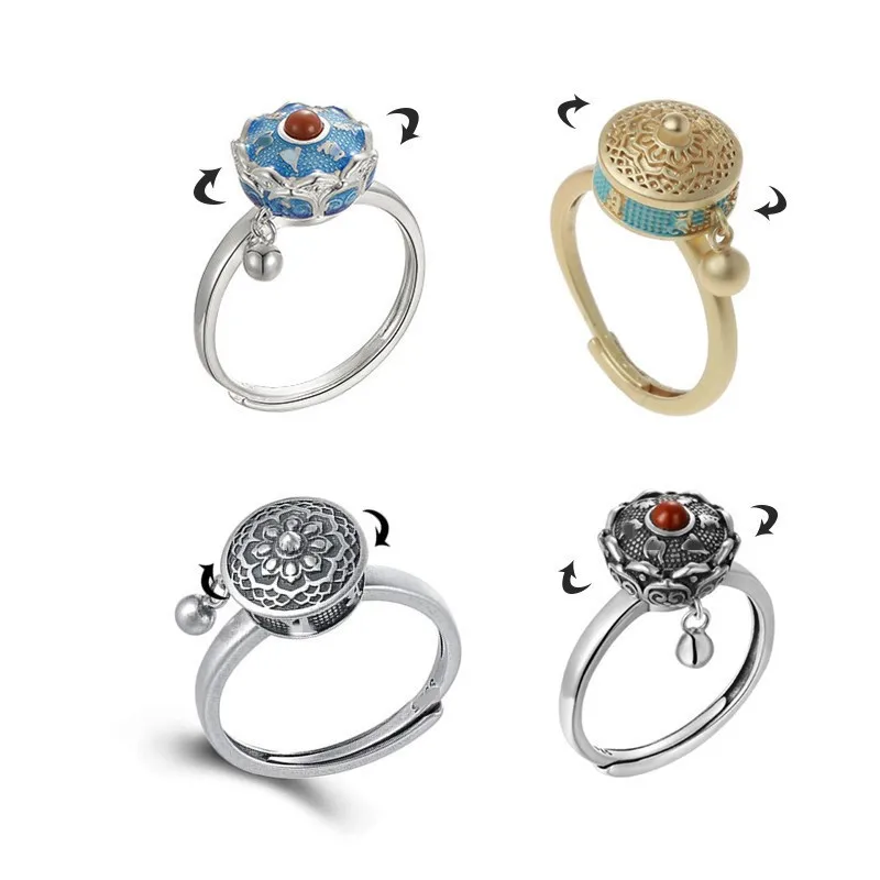 Vintage Jewelry Release Pressure Rings Adjustable Retro Thai Silver Rotating Ring
Vintage Jewelry Release Pressure Rings Adjustable Retro Thai Silver Rotating Ring