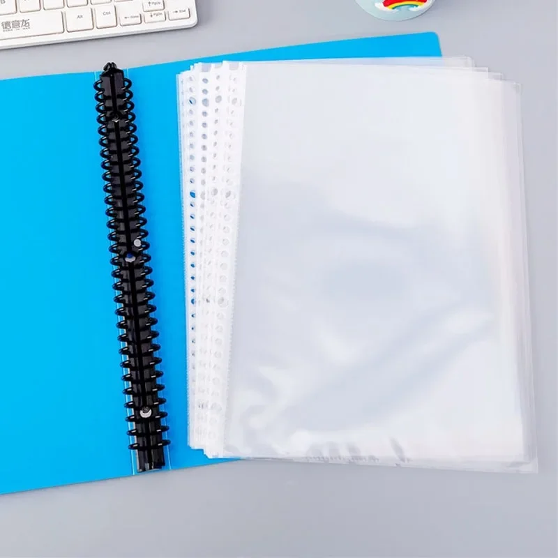 

50pcs/pack A5 A4 Binder Index Page 20/30 Holes Protectors Transparent PVC Bag Portable File Folder Clear File Bag for Documents