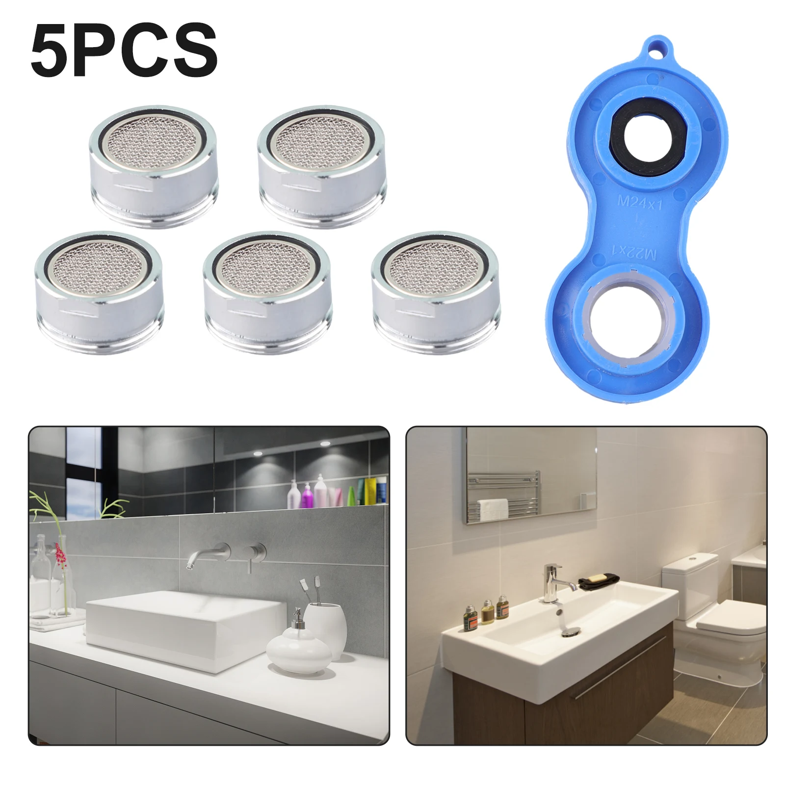 5pcs/set M24 Faucet Aerators With Mixing Nozzle Wrench Water Saving Brass Faucet Tap Replaceable Filter Nozzle Bathroom Parts
5pcs/set M24 Faucet Aerators With Mixing Nozzle Wrench Water Saving Brass Faucet Tap Replaceable Filter Nozzle Bathroom Parts