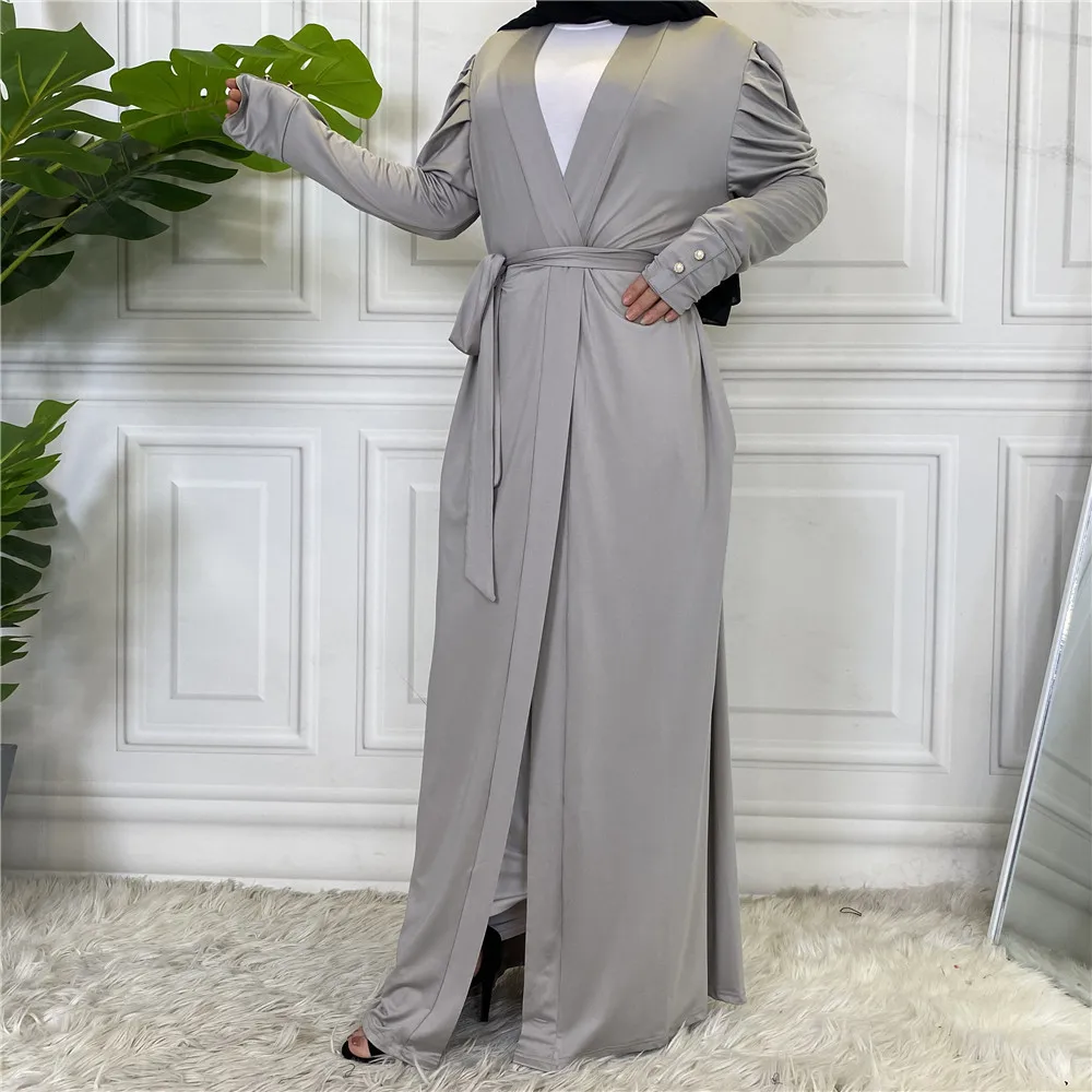 Eid Muslim Solid Color Dress Women Abaya Kaftan Long Muslim Dress Dubai Abayas Cardigan Robe Caftan Elegant Vestidos
Eid Muslim Solid Color Dress Women Abaya Kaftan Long Muslim Dress Dubai Abayas Cardigan Robe Caftan Elegant Vestidos