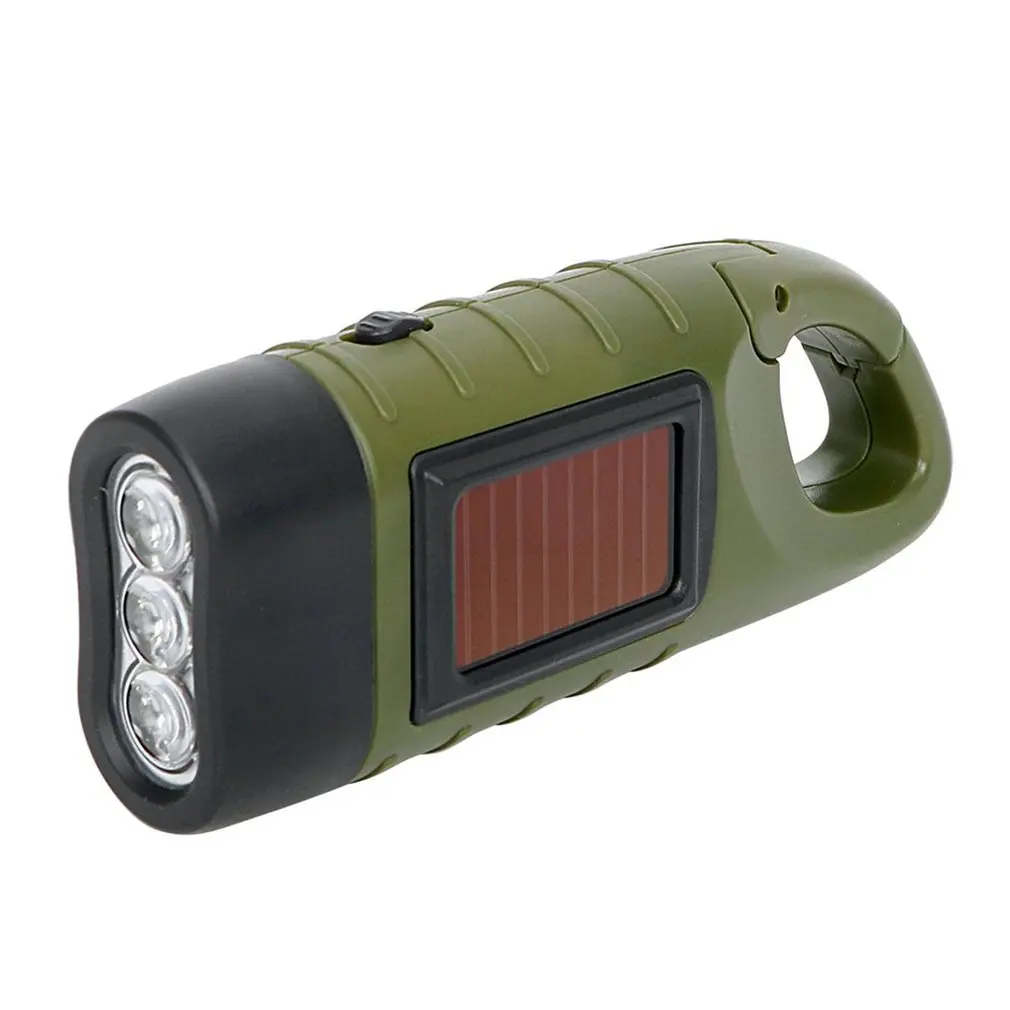 

Portable LED Flashlight Hand Crank Dynamo Torch Lantern Solar Powered Flashlight For Outdoor Camping Mountaineering HOT