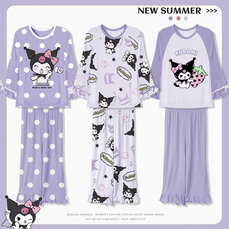 Fashion Anime Kuromi Pajamas Set Spring Autumn SantuLong Sleeve Thin Cartoon Middle School Student Home Furnishing Kiromi Set
Fashion Anime Kuromi Pajamas Set Spring Autumn SantuLong Sleeve Thin Cartoon Middle School Student Home Furnishing Kiromi Set