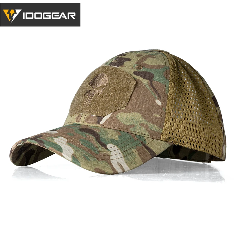 

IDOGEAR Army Cap Skull Airsoft Baseball Cap Dad Hat Sun Hats Headwear Camo Military Hunting Outdoor Sports Caps