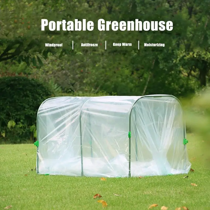 

Portable Green House for Flowers Rainproof outdoor Plant Tent for Winter Flower Sunshine Room to Prevent Wind Freeze Snow