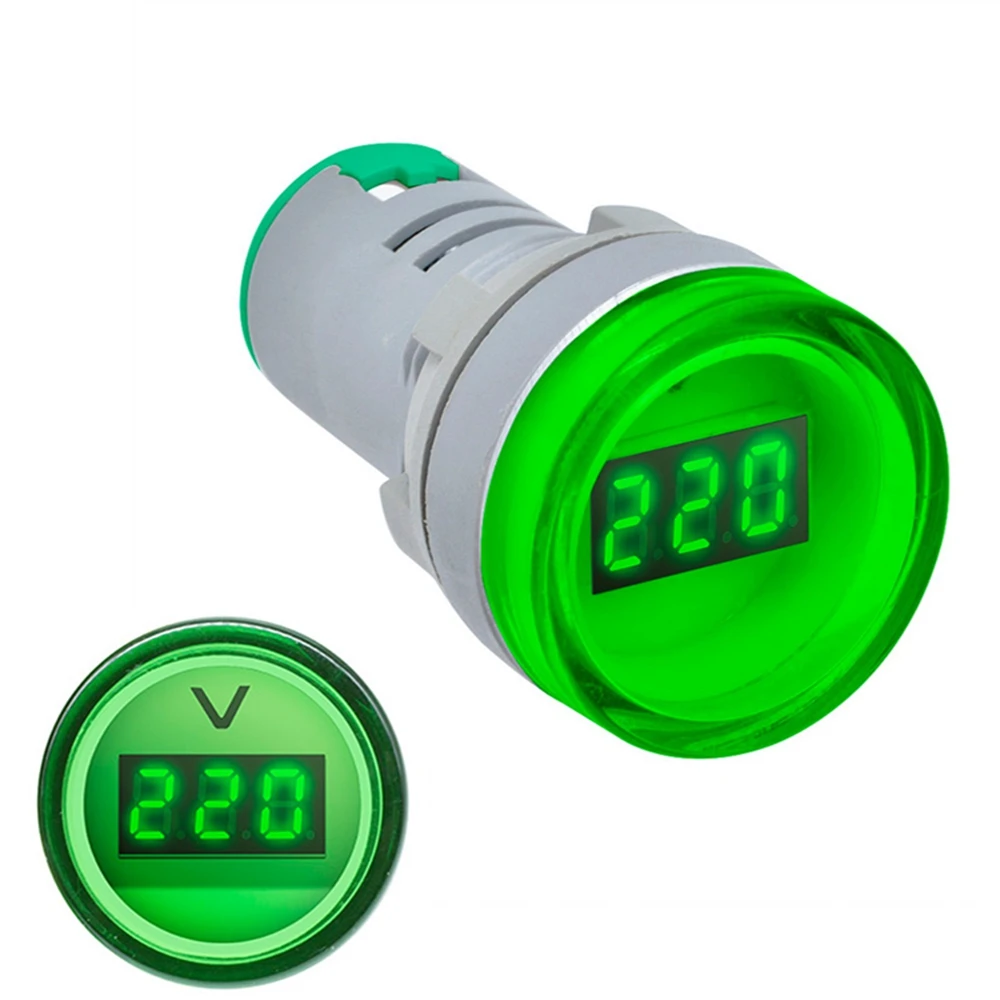 

DIY Mini Digital Voltmeter 22mm Round AC 60-500V Volt Voltage Tester Meter Monitor Power LED Indicator Pilot Lamp Light Display