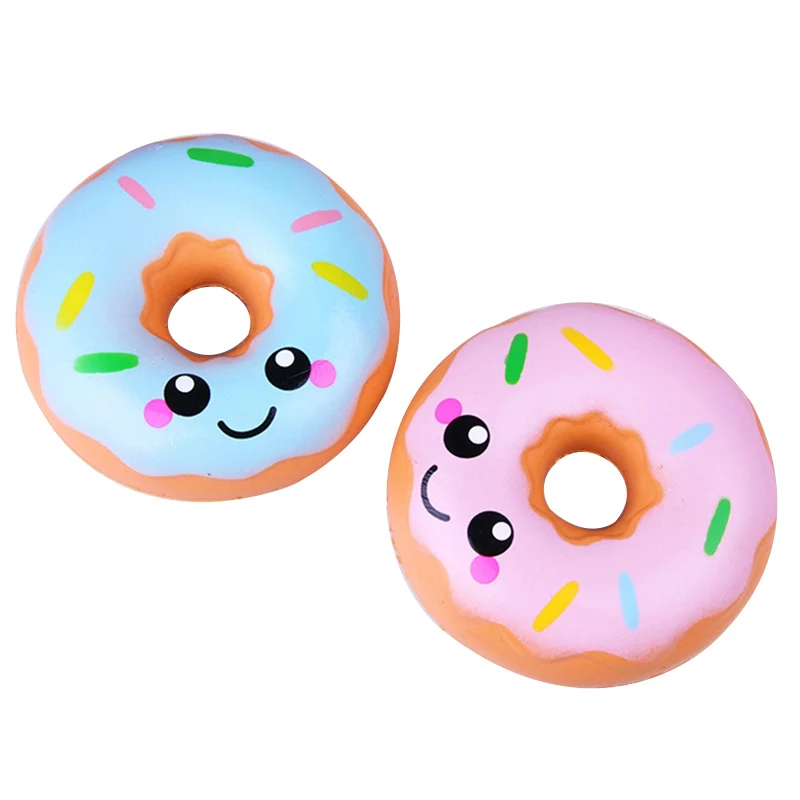 

Cute Smiley Donut Squishy Slow Rising Simulation PU Bread Cake Scented Soft Squeeze Toy Stress Relief for Kid Fun Gift 10*10CM