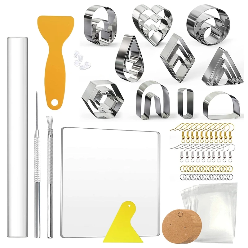 130Pcs Polymer Clay Cutters Polymer Clay Tool Kit 10 Shapes Clay Earring Cutters For Polymer Clay Jewelry,Clay Cutters
130Pcs Polymer Clay Cutters Polymer Clay Tool Kit 10 Shapes Clay Earring Cutters For Polymer Clay Jewelry,Clay Cutters