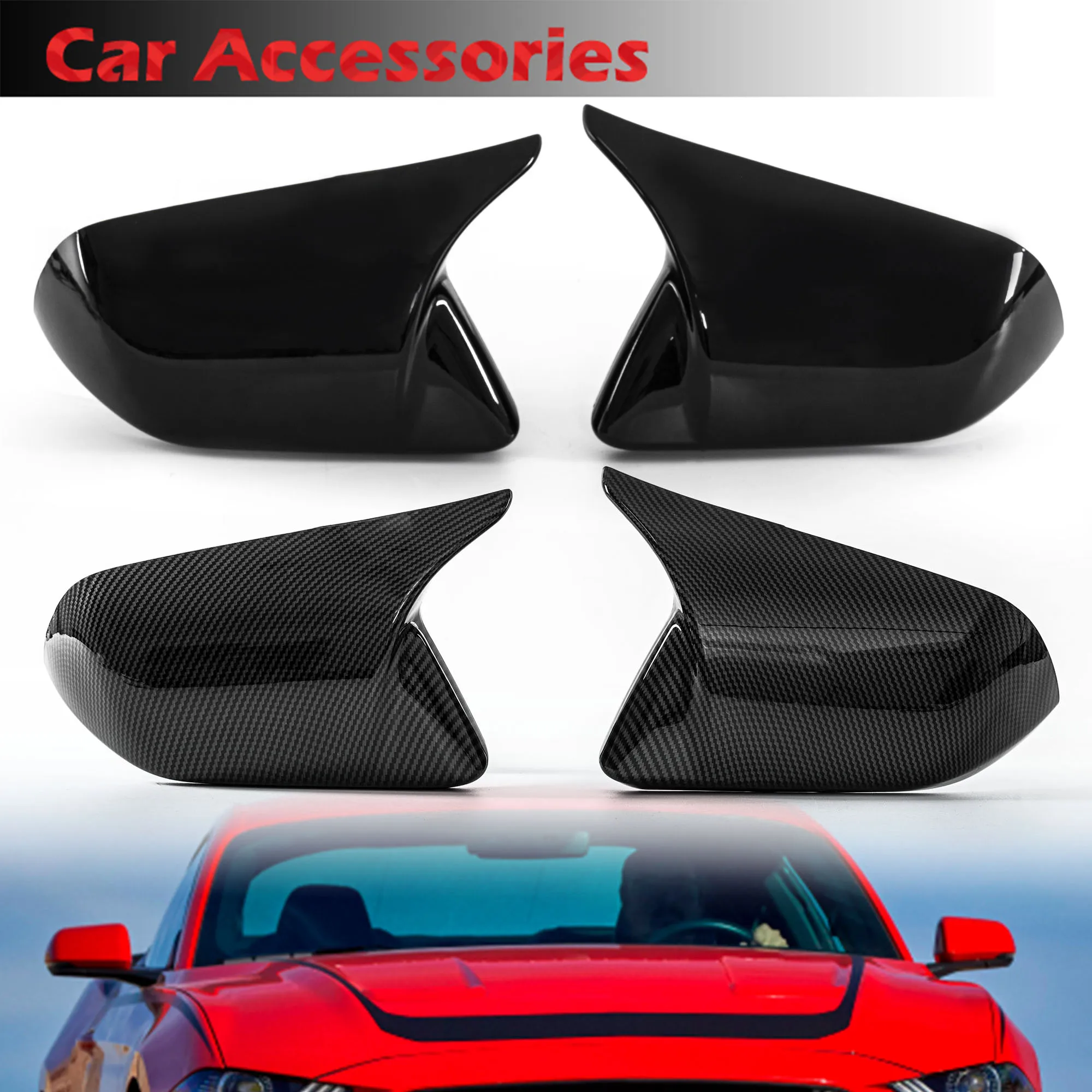 Rhyming Side Rearview Mirror Cover Cap Trim Carbon pattern Glossy Black For Ford Mustang 15-22 Version Without Mirror Indicator
Rhyming Side Rearview Mirror Cover Cap Trim Carbon pattern Glossy Black For Ford Mustang 15-22 Version Without Mirror Indicator
