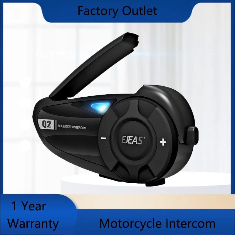 EJEAS 1Pc Q2 Motorcycle Intercom Helmet Headset Moto Walkie Talkie Bluetooth Interphone for 2 Riders
EJEAS 1Pc Q2 Motorcycle Intercom Helmet Headset Moto Walkie Talkie Bluetooth Interphone for 2 Riders