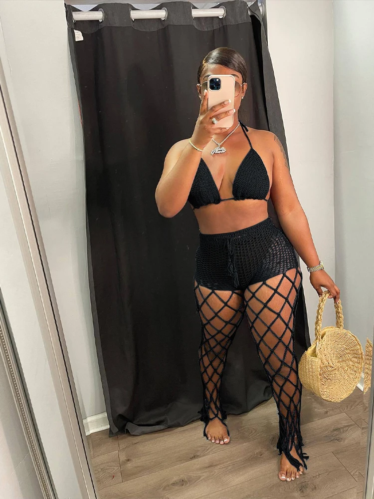 2022 Women Tracksuit Two Piece Set Bandage Bra+High Waist Hollow Out See Through Long Pants Sportsuit Matching Grunge Clothes
2022 Women Tracksuit Two Piece Set Bandage Bra+High Waist Hollow Out See Through Long Pants Sportsuit Matching Grunge Clothes
