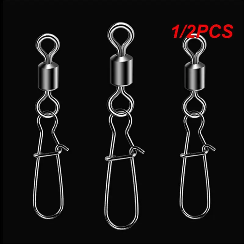 

1/2PCS TSURINOYAStainless Steel Snap Fishing Barrel Swivel Safety Snaps Hooks Fishhook Fishing Tackle Box Accessory tool lures