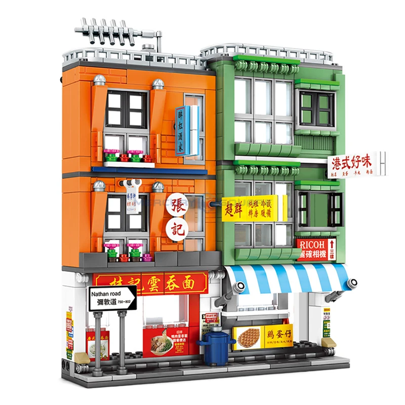 Traditional Hong Kong Style Commercial Street View Model Building Blocks MOC 601095 Shop Store Ideas DIY Bricks Toy Gift Kids
Traditional Hong Kong Style Commercial Street View Model Building Blocks MOC 601095 Shop Store Ideas DIY Bricks Toy Gift Kids