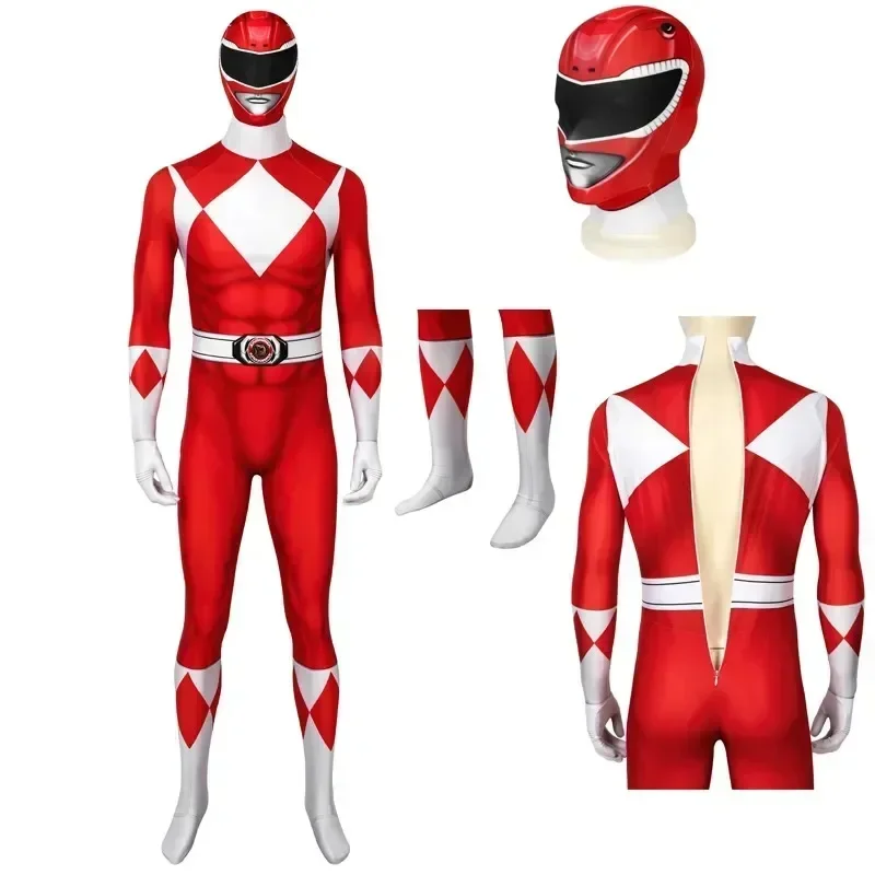 Adult Ranger Jumpsuit Carnival Cosplay Costume Dino Team Cosplay 3D Printing Red Stretchy Bodysuit With Hat
Adult Ranger Jumpsuit Carnival Cosplay Costume Dino Team Cosplay 3D Printing Red Stretchy Bodysuit With Hat